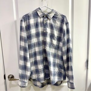 Men's American Eagle Blue Plaid Flannel Shirt